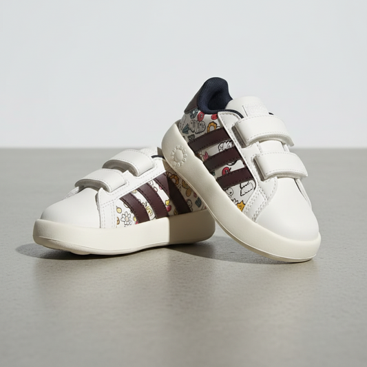 Tenis Adidas Grand Court 2.0 CF I JR5152 Blanco Cafe Bebe