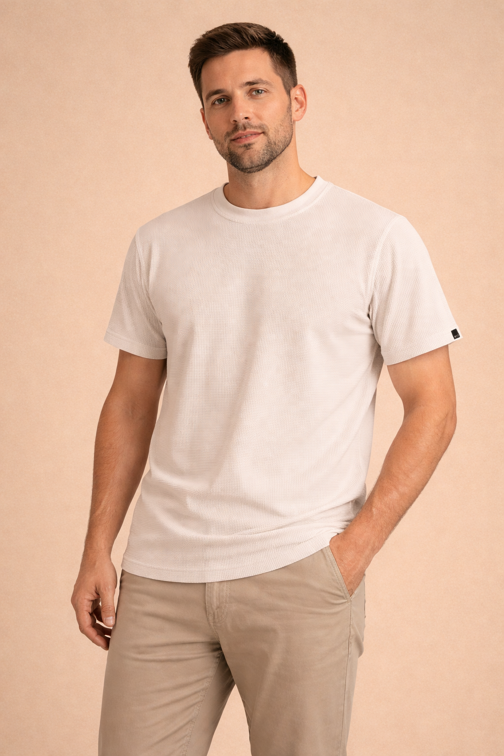 Playera NØR Waffle Hueso