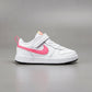 Tenis Nike Court Borough Low 2 (TDV) BQ5453 108 Blanco Rosa Bebe