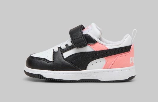 Tenis Puma Puma Rebound V6 Lo AC+ Inf Blanco Negro Rosa 39742024 Bebe