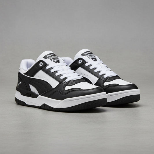 Tenis Puma rebound v6 Lo AC + PS Negro Blanco 39741901 Junior