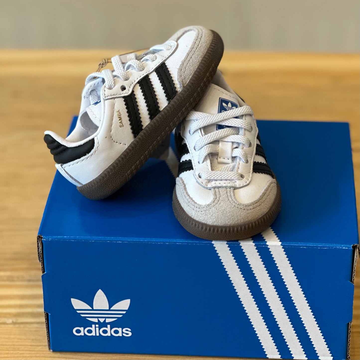 Tenis Adidas Samba OG EL I Clásico Blanco Negro IE3679 Bebe KIDS