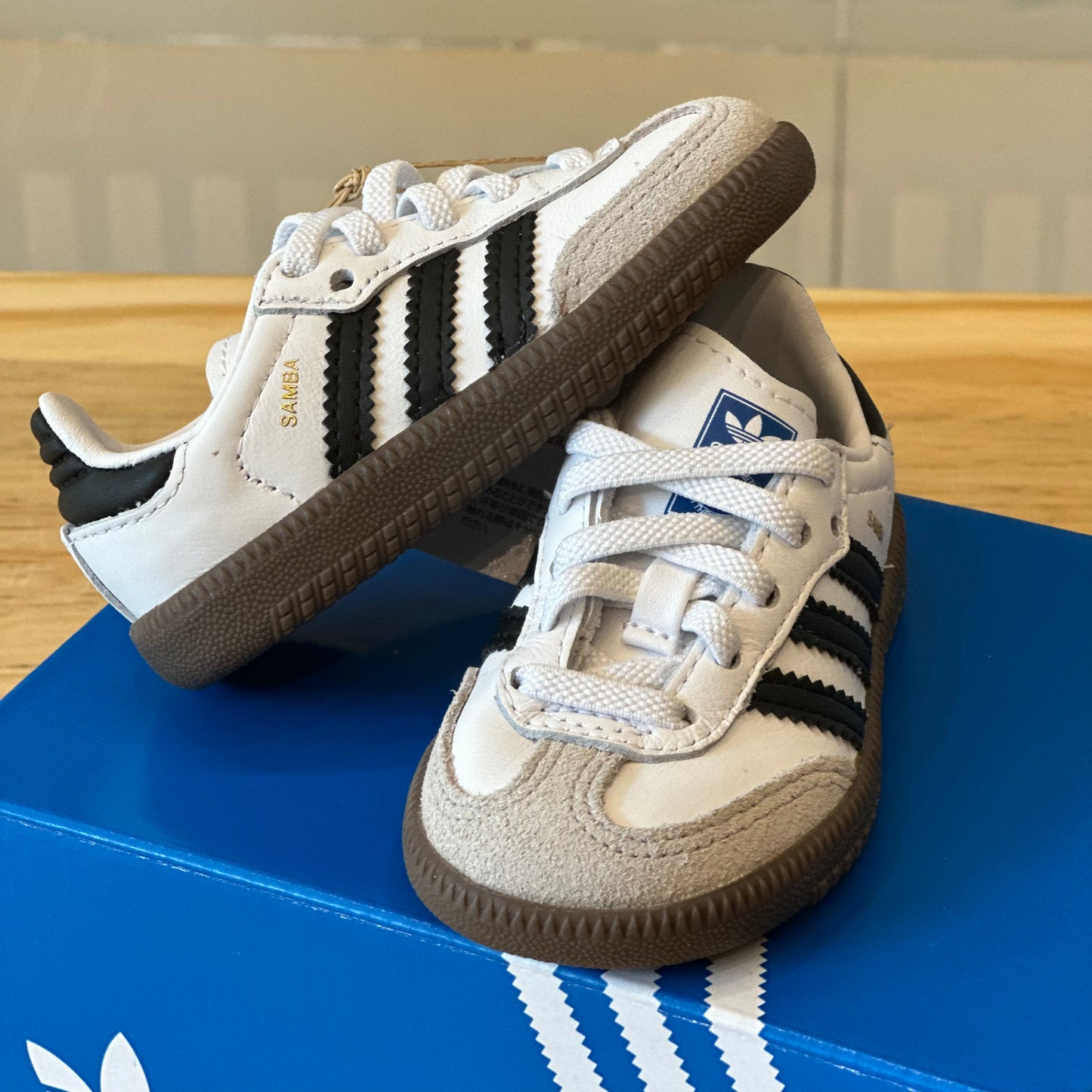 Tenis Adidas Samba OG EL I Clásico Blanco Negro IE3679 Bebe KIDS