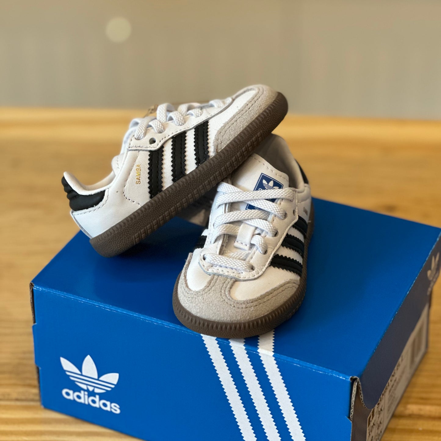 Tenis Adidas Samba OG EL I Clásico Blanco Negro IE3679 Bebe KIDS