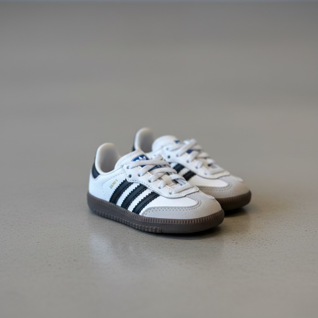 Tenis Adidas Samba OG EL I Clásico Blanco Negro IE3679 Bebe KIDS