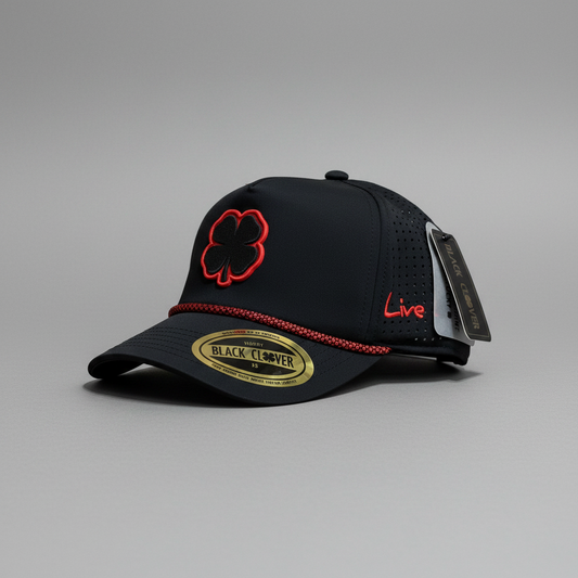 Gorra Black Clover Neon Nights 2 Negro Rojo Ajustable